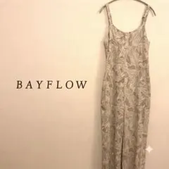 【BAYFLOW】リーフ柄 リネン混サロペット サイズ3 オールインワンのサムネイル