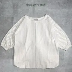 未使用品 中川政七商店 綿麻の畝織シャツブラウス F ホワイト - メルカリ