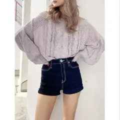 GYDA ワンウォッシュH/W デニムショートパンツ ブラック Sサイズ