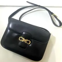極美品 CELINE セリーヌ ショルダーバッグ リボン金具 ロープ ツイスト