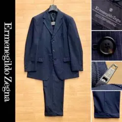 エルメネジルドゼニア 3B スーツ 52 セットアップ ネイビーピンストライプ