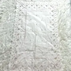 刺繍入りテーブルクロス未使用に近いアンティークインテリア雑貨レースピンク春夏