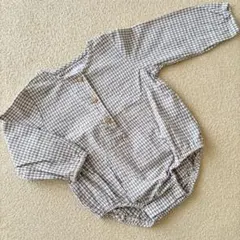 【美品】ZARA ベビーロンパース　チェック柄　6〜9m 74cm