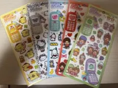 平成はっぴーフォン　シール　もんちっち　ポムポムプリン　キティ　ポチャッコ