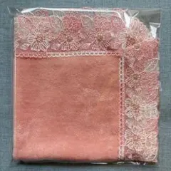 【新品未使用】近沢レース　タオルハンカチ　桜便り　ピーチ