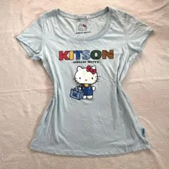 【入手困難】ハローキティ × KITSON コラボ Tシャツ 水色 M ピチtのサムネイル