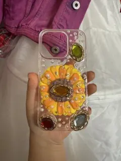 カラフル花デザインiPhoneケース