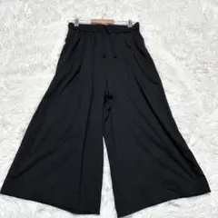 【無印良品】/ワイドパンツ/黒/ワンサイズ/ストレッチ/良品計画/ブラック