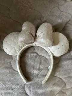 ミニー 耳 カチューシャ ホワイト スパンコール