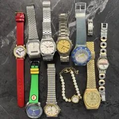 【ジャンク品】グッチ　シチズン　カシオ　スウォッチ　不動品　まとめ売り ジャンク品】グッチ シチズン カシオ スウォッチ 不動品 まとめ売り