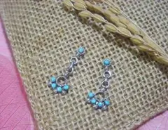 インディアンジュエリー★シルバー&ターコイズピアス★未使用品