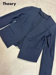 Theory セオリー　リネン混　ストレッチ　ノーカラージャケット　Mサイズ