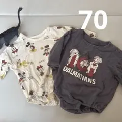 ミッキー ミニー 101匹わんちゃん ロンパース　70 ２枚セット