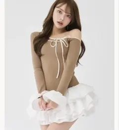 ダーリッチ デザインネックリボンミニワンピース