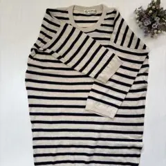 【BEAMS 】麻55% カットソー 七分袖 ロング丈 薄手ビームス レディース