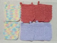 【サイズ不揃い】アクリルたわし　8枚　ハンドメイド　まとめ売りのサムネイル