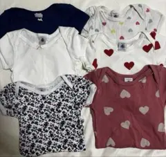 PETIT BATEAU ベビー肌着 6枚セット 半袖 ロンパース ボディスーツ