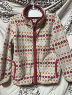 【ユニクロ】フリースジャケット ピンクドット模様 110cm