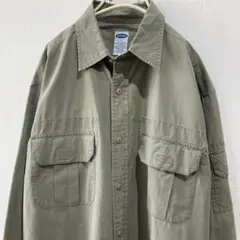 00s OLD NAVY ビンテージ ミリタリー シャツ Y2K 古着 コットン