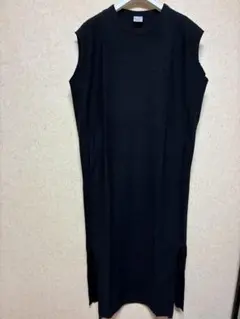 Chanpion 黒 カットソーフレンチロングワンピース