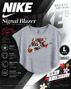 NIKE 花柄ロゴ Tシャツ グレー Lサイズ ノースリーブ