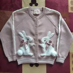 未使用　ピンクハウス パーカー　トラベリングバニー　カーディガン 刺繍　M 桜Teddy編み込みニットパーカー｜ピンクハウスオフィシャル