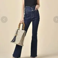 ロイヤルパーティー ROYAL PARTY ハイウエストフレアデニムパンツ