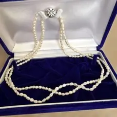 珊瑚　ニ重巻きネックレス シルバー留め具