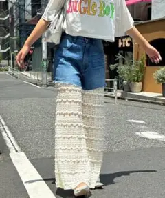 CIAOPANIC デニム切替レースパンツ