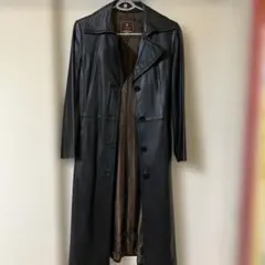 CASER ブラックレザーコート 38 M