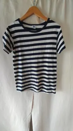 ワラワラスポーツボーダー柄半袖コットンTシャツMADE IN USA紺色正規品Sのサムネイル