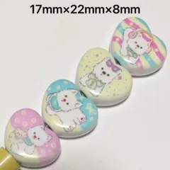 (SALE)両面パステルハート犬ビーズ ビーズボールペン カスタムボールペン