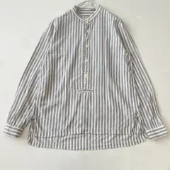 美品✨アーツアンドサイエンス リネンコットン バンドカラーシャツ 3 グレーのサムネイル