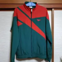 Reebok リーボック ナイロンジャケット グリーン レッド　ジャージ