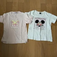 baby doll 140 ミッキー Tシャツ 2枚セット ピンク 白 半袖