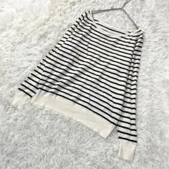 オペークドットクリップ　長袖Tシャツ　ボーダー M 薄手　カジュアル 2728