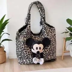 超大型ミッキーマウス ヒョウ柄 トートバッグ