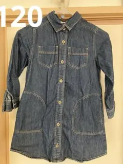ジーユー　デニムシャツワンピース　120