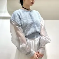 FURFUR ロゴジャガードシアーカーディガン　ミントのサムネイル