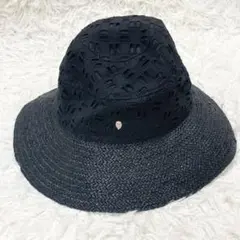 【極美品】HELEN KAMINSKI ヘレンカミンスキー ラフィアハット 黒のサムネイル