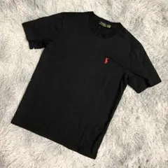 『POLO RALPH LAUREN』半袖Tシャツ　カットソー　ロゴ刺繍　黒　Lのサムネイル