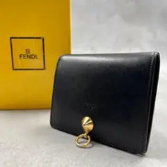 FENDI ブラック レザー バイザウェイ レディース 折り財布 9057のサムネイル