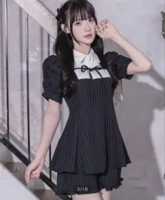 Pium ネクタイ付きバイカラープリーツワンピース ピウム - メルカリ