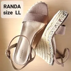 ★未使用級★RANDA ウェッジソールサンダル ビジュー付き LLのサムネイル