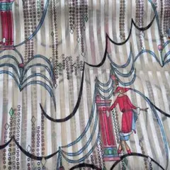 昭和レトロ　オーガンジー？装飾模様の綿生地