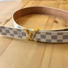 [LOUIS VUITTON] ダミエアズール柄 ベルト LVバックル
