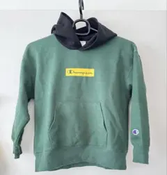 美品 Champion チャンピオン キッズ パーカー グリーンブラック 120