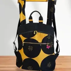 楕円底リュック(L)　あんぱん柄帆布　ハンドメイド