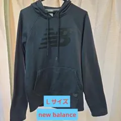 【良品】ニューバランス　パーカー　裏起毛　薄手素材　Lサイズ　ブルーグレイのサムネイル