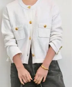 s*様 美品✨ドゥーズィエムクラス Cotton Jacket カーディガン 金 2025年最新】ドゥーズィエムクラス カーディガン 金ボタンの人気